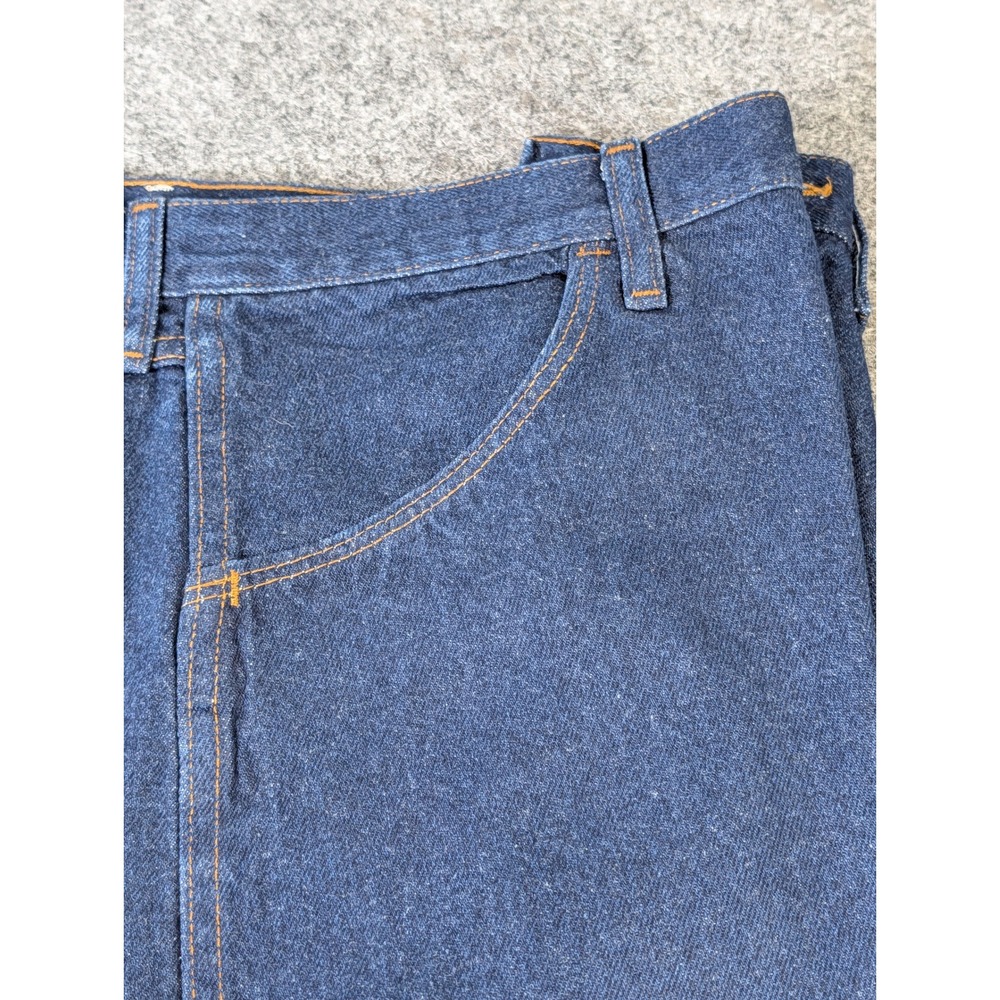 Rustler Mens Regular Fit Denim Jeans Indigo Blue Cotton 87619PW 44x30 Starched - Picture 5 of 11